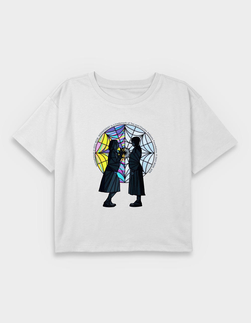 WEDNESDAY Stained Glass Roommates Girls Crop Tee image number 0