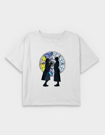 WEDNESDAY Stained Glass Roommates Girls Crop Tee Primary Image