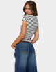 EDIKTED Bonita Striped Button Up Top image number 3