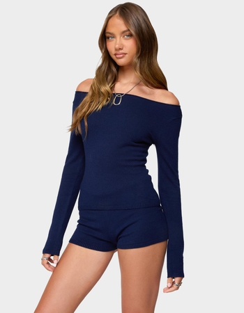 EDIKTED Arianna Off Shoulder Knit Sweater Alternative Image