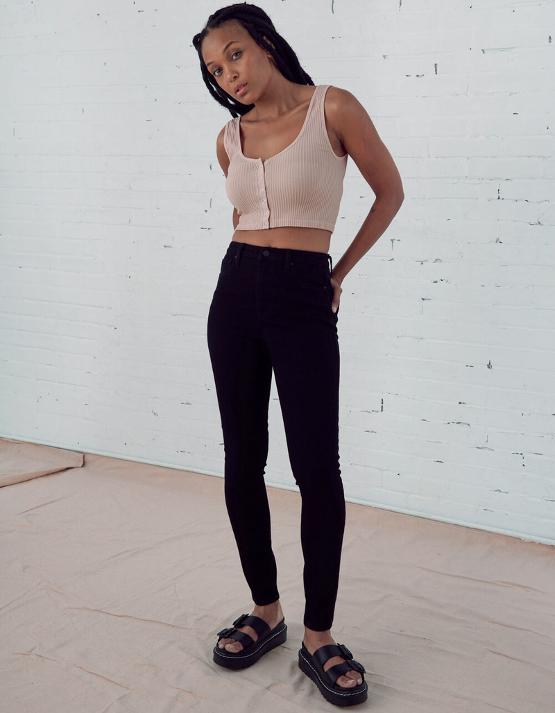 RSQ Curvy Womens Black High Rise Skinny Jeans image number 6