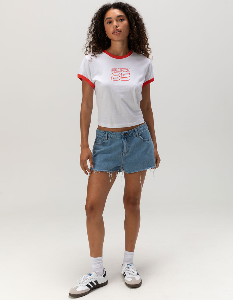 RUSTY 1985 Womens Skimmer Ringer Tee image number 1