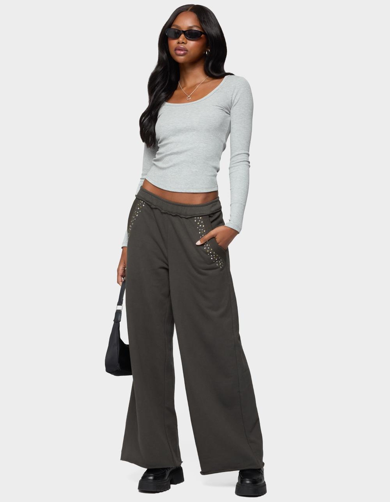 EDIKTED Wrenn Studded Wide Leg Sweatpants image number 4