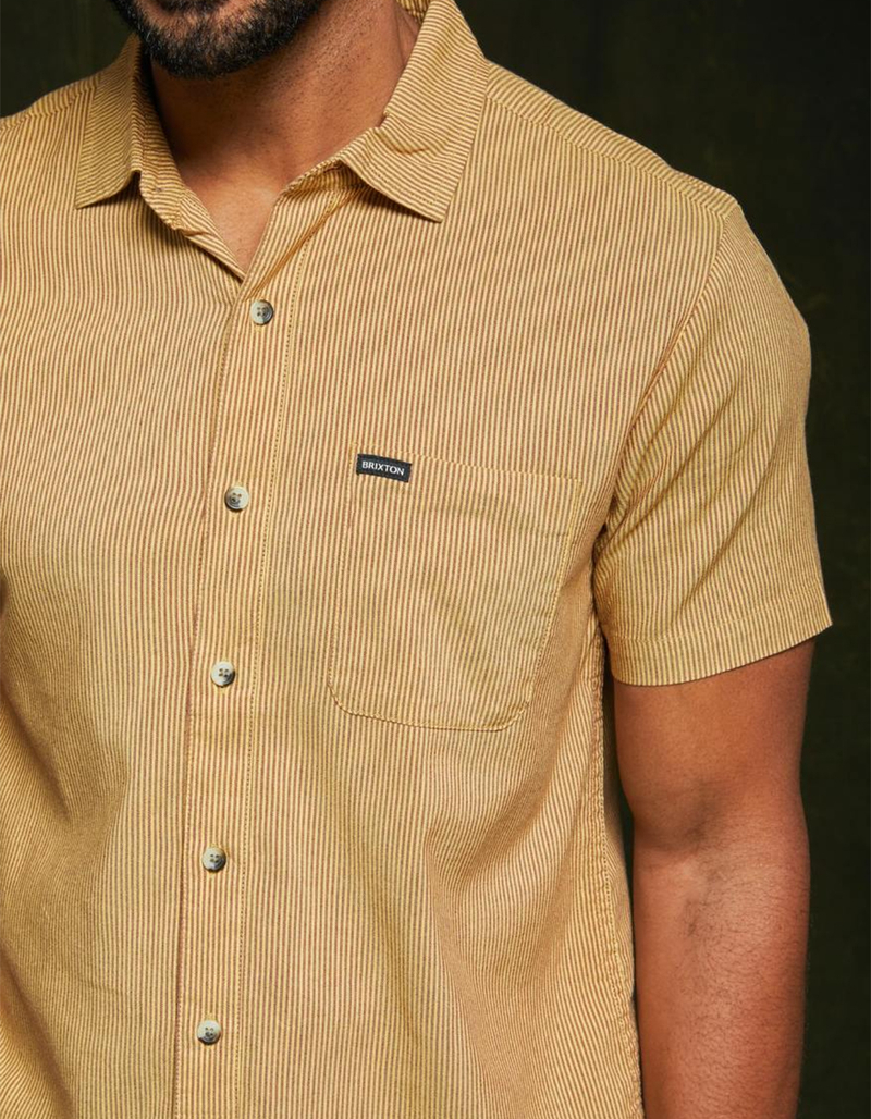 BRIXTON Charter Stripe Mens Button Up Shirt image number 3