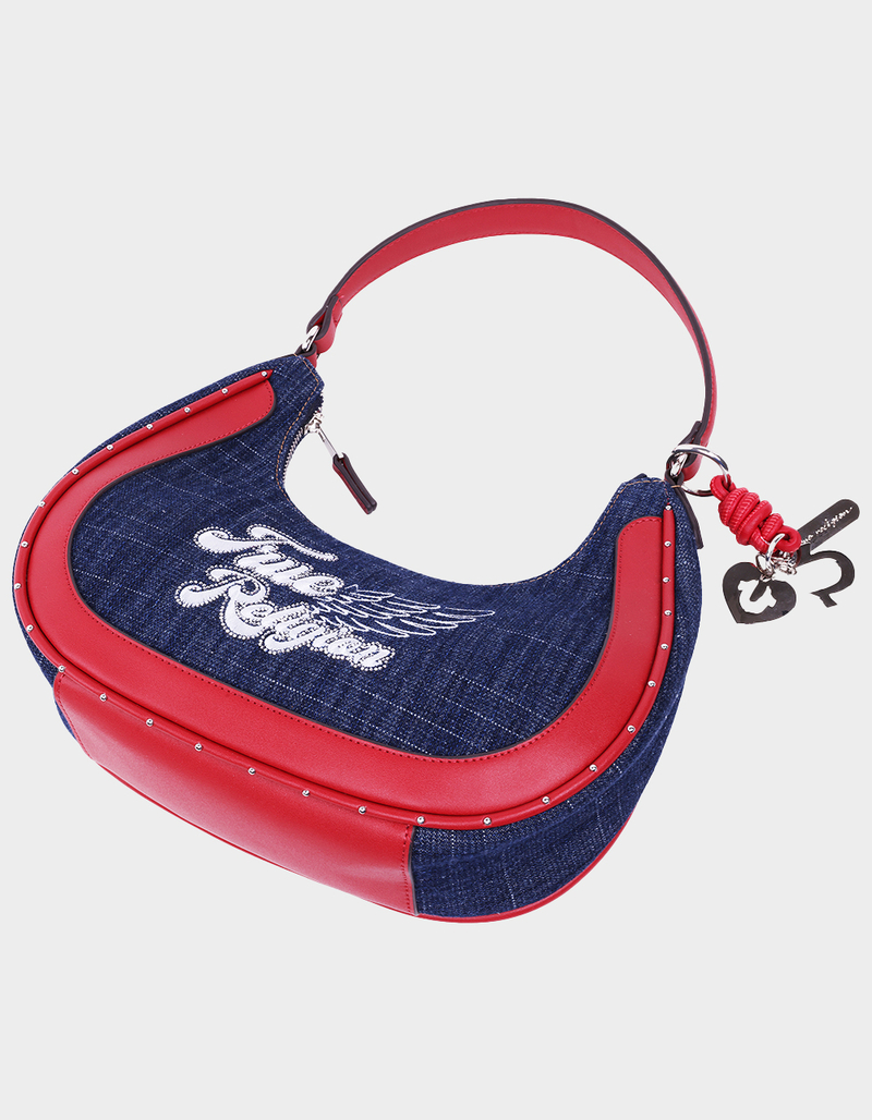 TRUE RELIGION Wing Motif Denim Hobo Bag image number 5