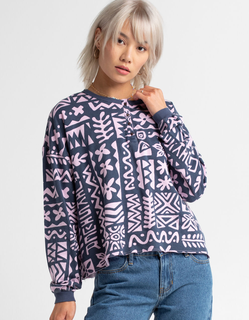 QUIKSILVER Sunset Spot Womens Henley Crewneck Sweatshirt image number 0