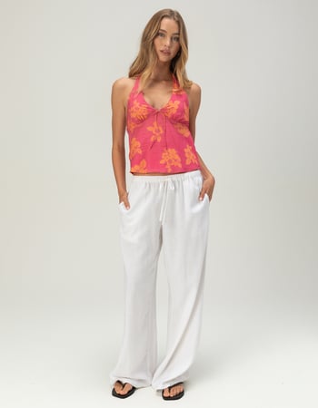 FULL TILT Hibiscus Womens Halter Top Alternative Image
