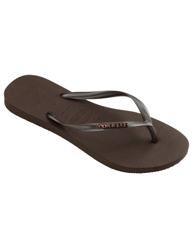 HAVAIANAS Slim Logo Metallic Womens Flip Flops image number 1