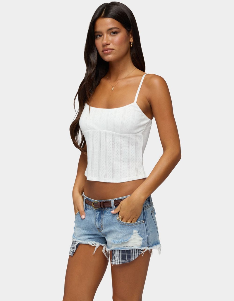 EDIKTED Aivy Pointelle Tank Top image number 1