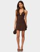 EDIKTED Rafaella Ruched Halter Mini Dress image number 5