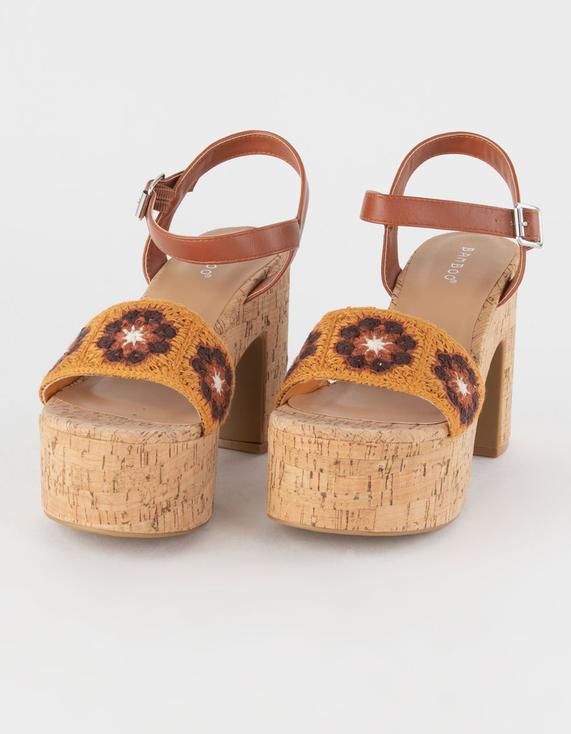 BAMBOO Crochet Womens Platform Sandals image number 0