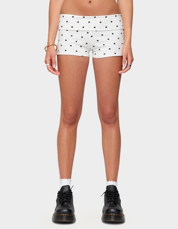 EDIKTED Chelsie Polka Dot Foldover Shorts Primary Image