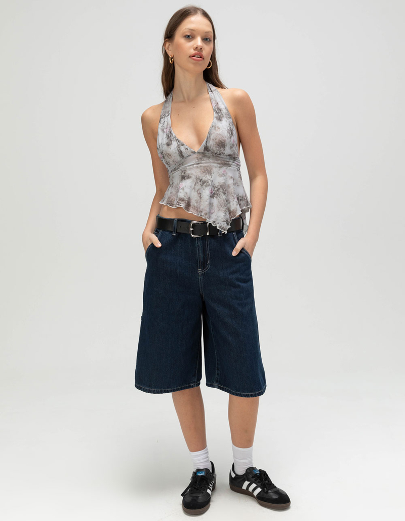 FULL TILT Mesh Hanky Womens Halter Top image number 1