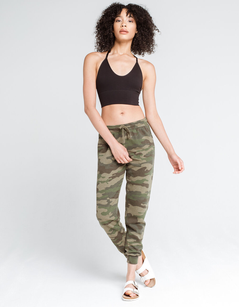 FULL TILT O-Ring Back Seamless Ribbed Black Bralette image number 3