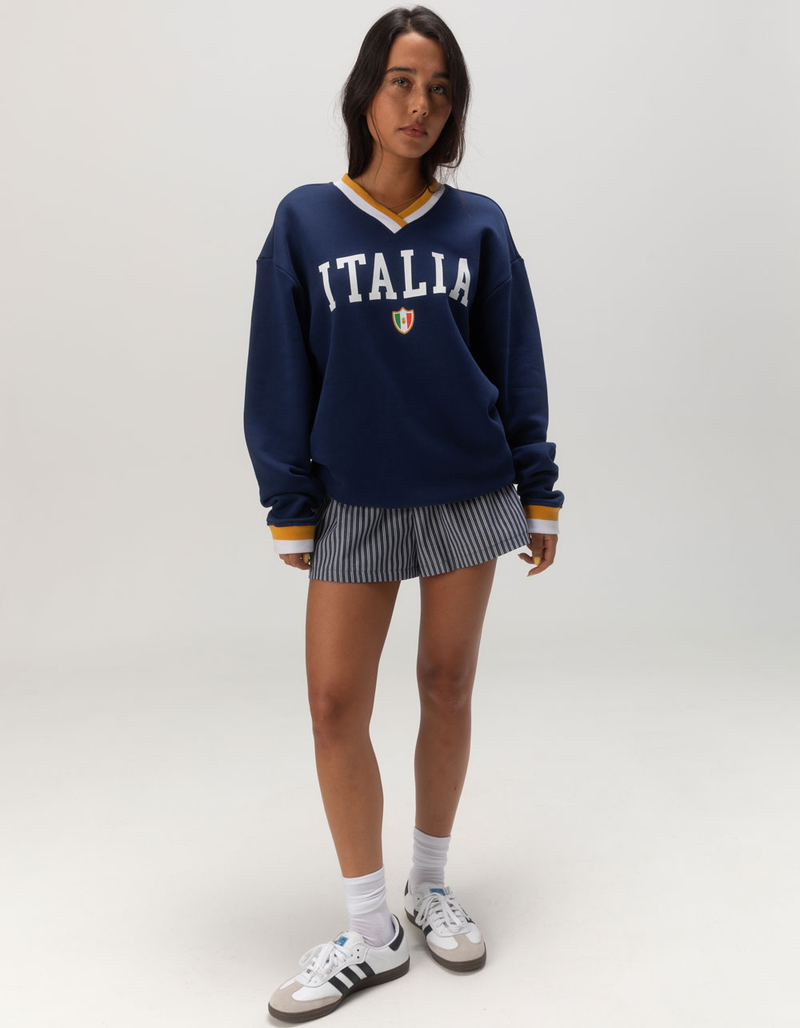 RSQ Womens Italia V-Neck Sweatshirt image number 1