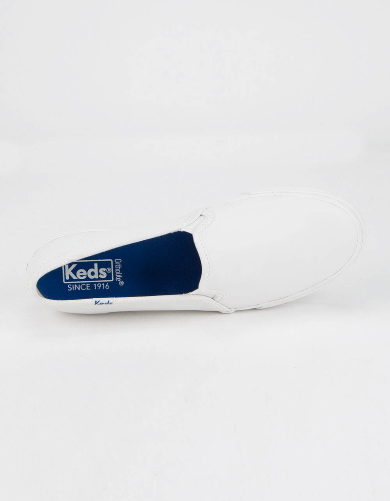KEDS Double Decker White Leather Womens Shoes image number 2