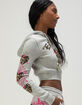 ED HARDY Leopard Hearts Womens Crop Zip-Up Hoodie image number 3