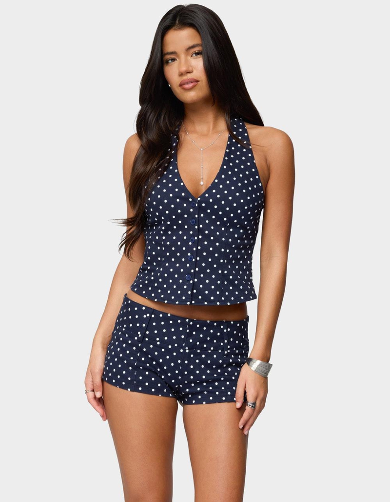 EDIKTED Twyla Polka Dot Halter Top image number 0