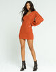 E.SSUE Balloon Sleeve Rust Sweater Dress image number 4