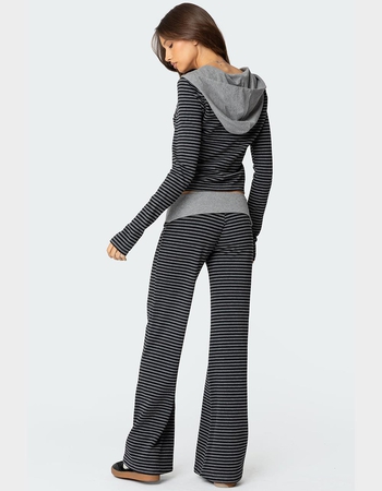 EDIKTED Meggy Striped Zip Up Hoodie Alternative Image