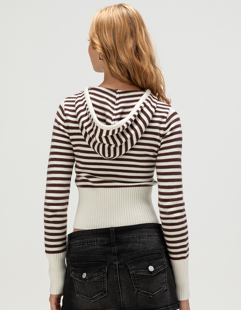 RSQ Womens Striped Zip-Up Sweater image number 1