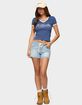 EDIKTED Milla Low Rise Denim Shorts image number 5