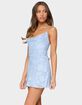 EDIKTED Velvet Embroidered Backless Mini Dress image number 2