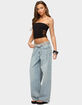 EDIKTED Oaklee Studded Low Rise Baggy Jeans image number 4