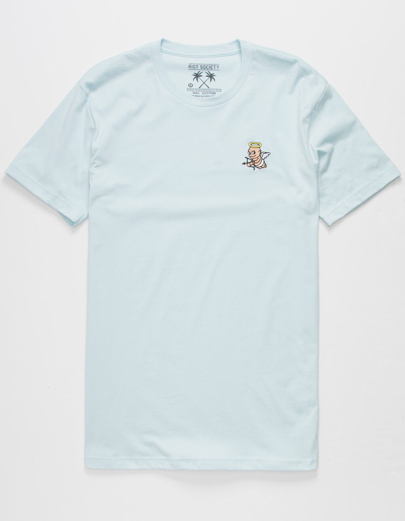 RIOT SOCIETY Cupid Angel Embroidered Mens T-Shirt image number 0