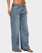 EDIKTED Buttoned Waist Low Rise Baggy Jeans image number 2
