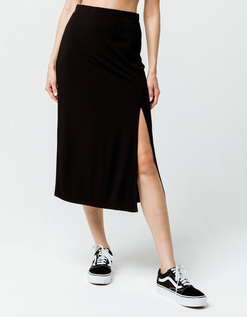 FULL TILT Ribbed Midi Skirt image number 3