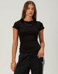 BOZZOLO Womens Rib Long Baby Tee image number 1