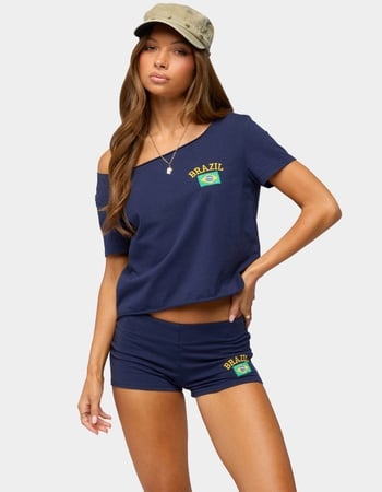 EDIKTED Brazilian Babe Off Shoulder Tee Primary Image