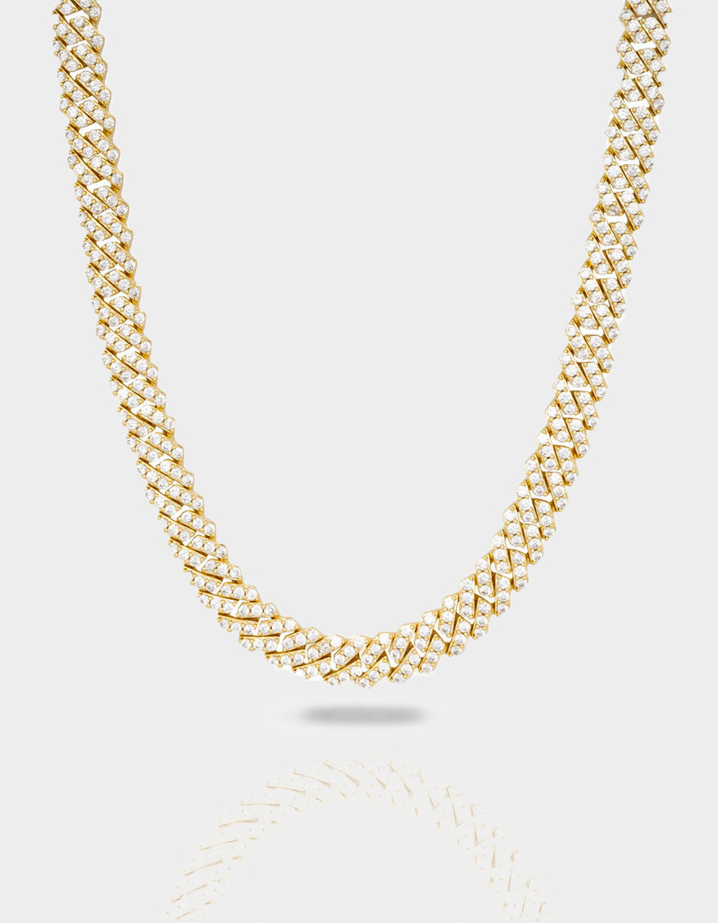 THE GOLD GODS Diamond Straight Edge Cuban Link Chain 8mm image number 0