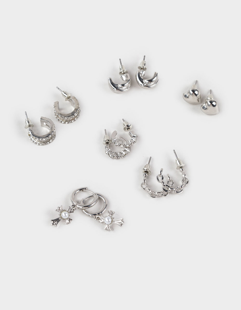FULL TILT 6 Pack Heart/Cross/Hoop Earrings image number 0