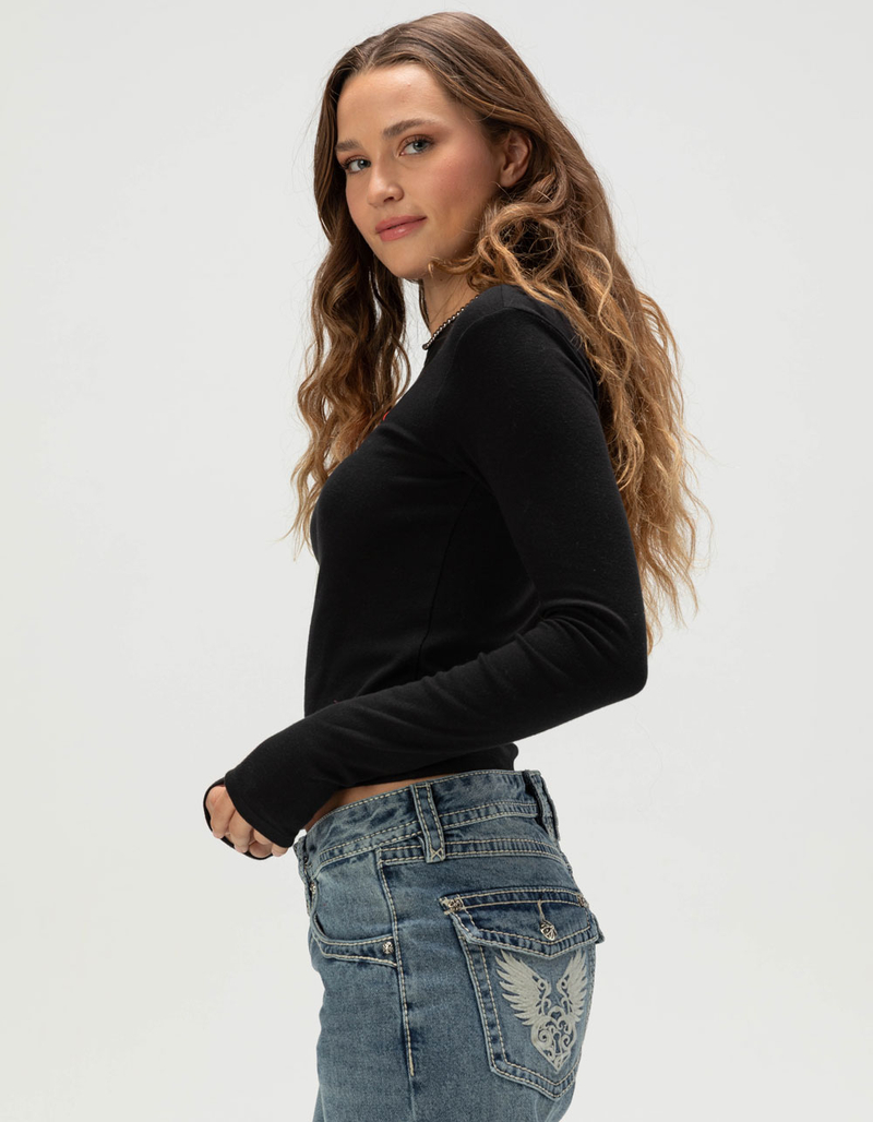STRANGER THINGS Womens Long Sleeve Baby Tee image number 2