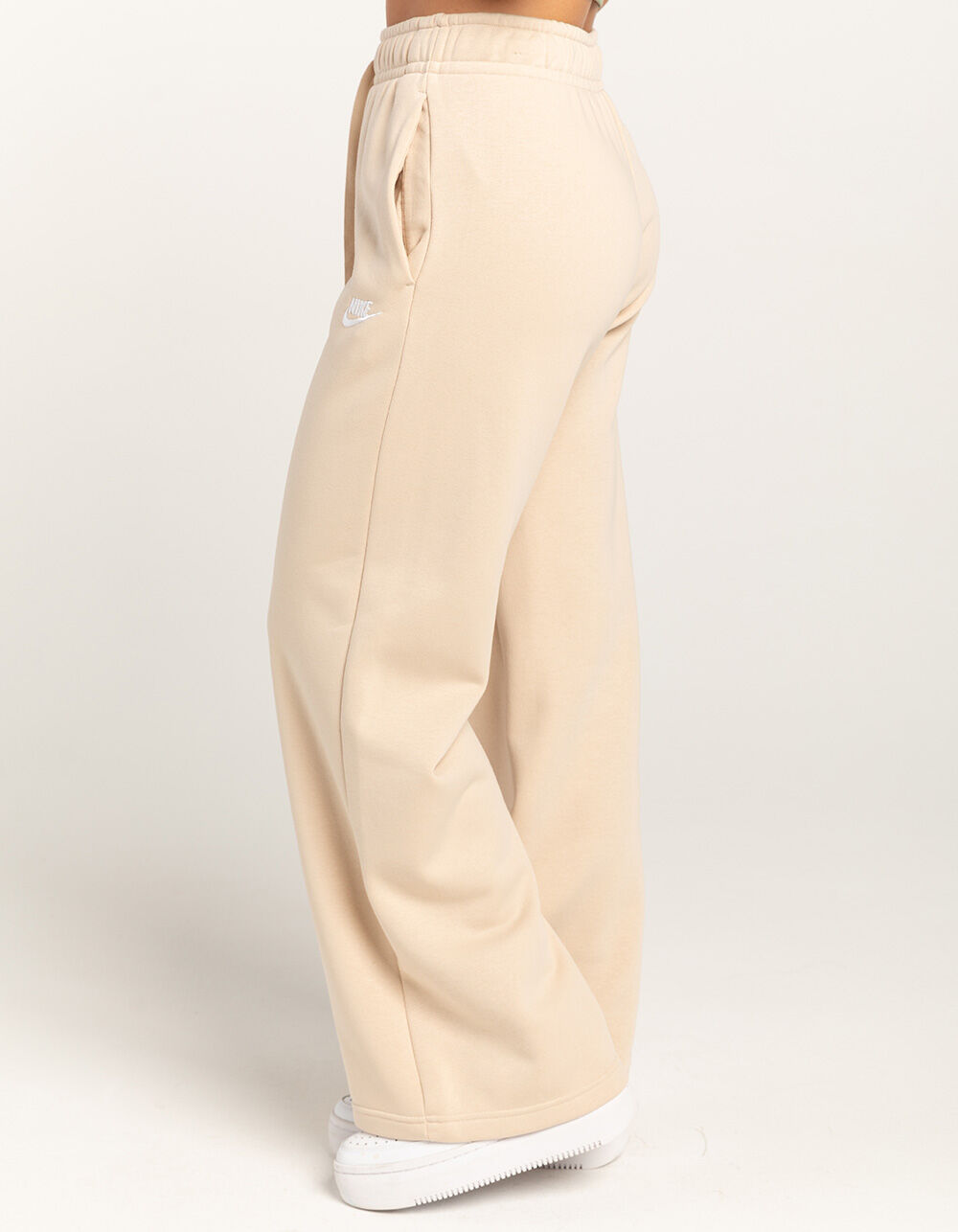 nike mini swoosh oversized joggers in oatmeal