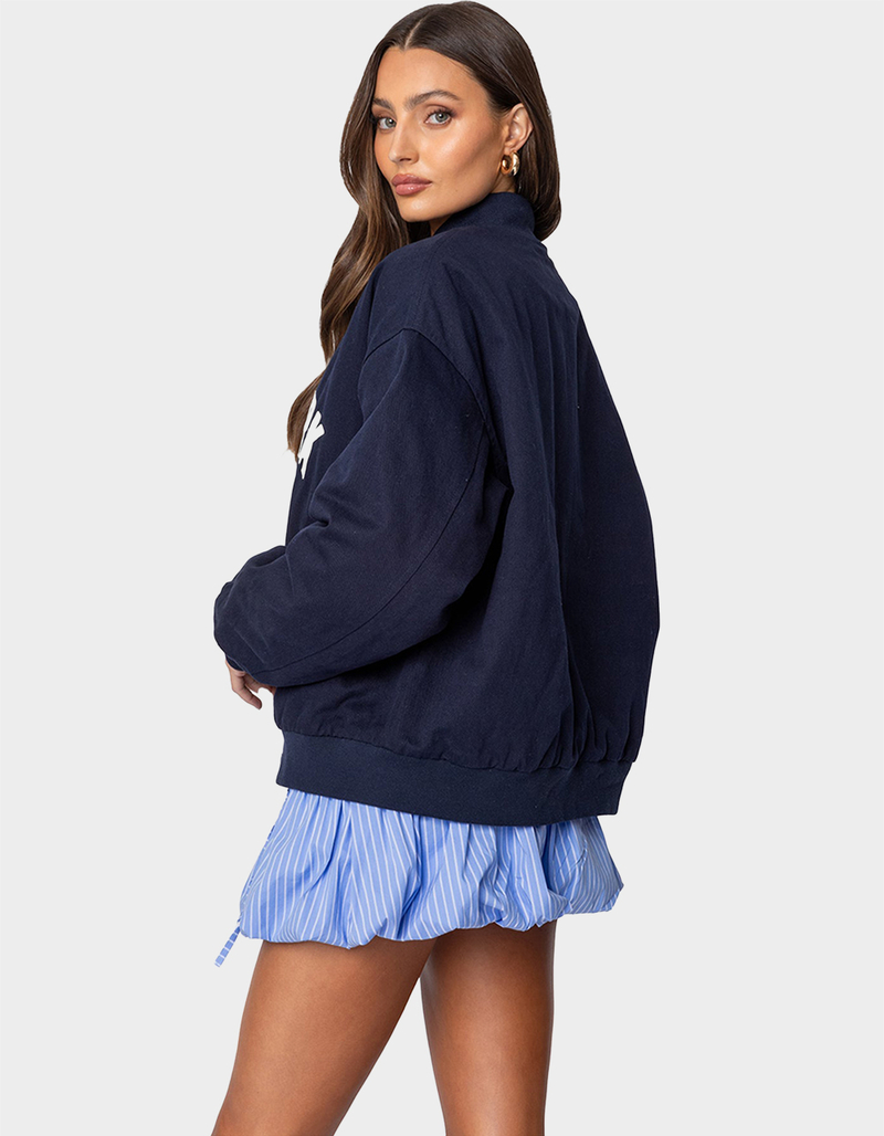 EDIKTED Big Apple Oversized Bomber Jacket image number 4