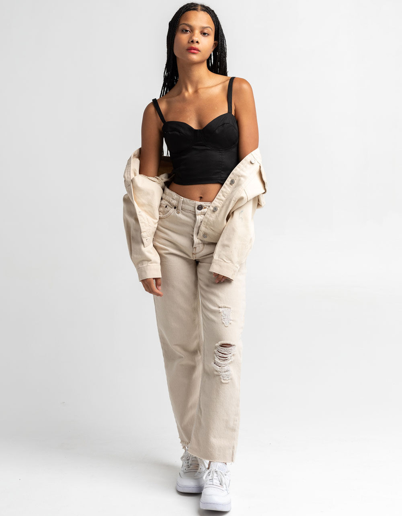 FULL TILT Womens Zip Back Corset Top image number 3