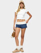EDIKTED Stevie Contrast Foldover French Terry Shorts image number 5