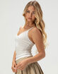 HEART & HIPS Lace Trim Womens V-Neck Cami image number 3