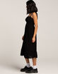 RSQ Womens Tier Solid Tie Sleeve Midi Dress image number 3