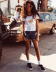 RSQ Vintage High Rise Destructed Girls Denim Shorts image number 1