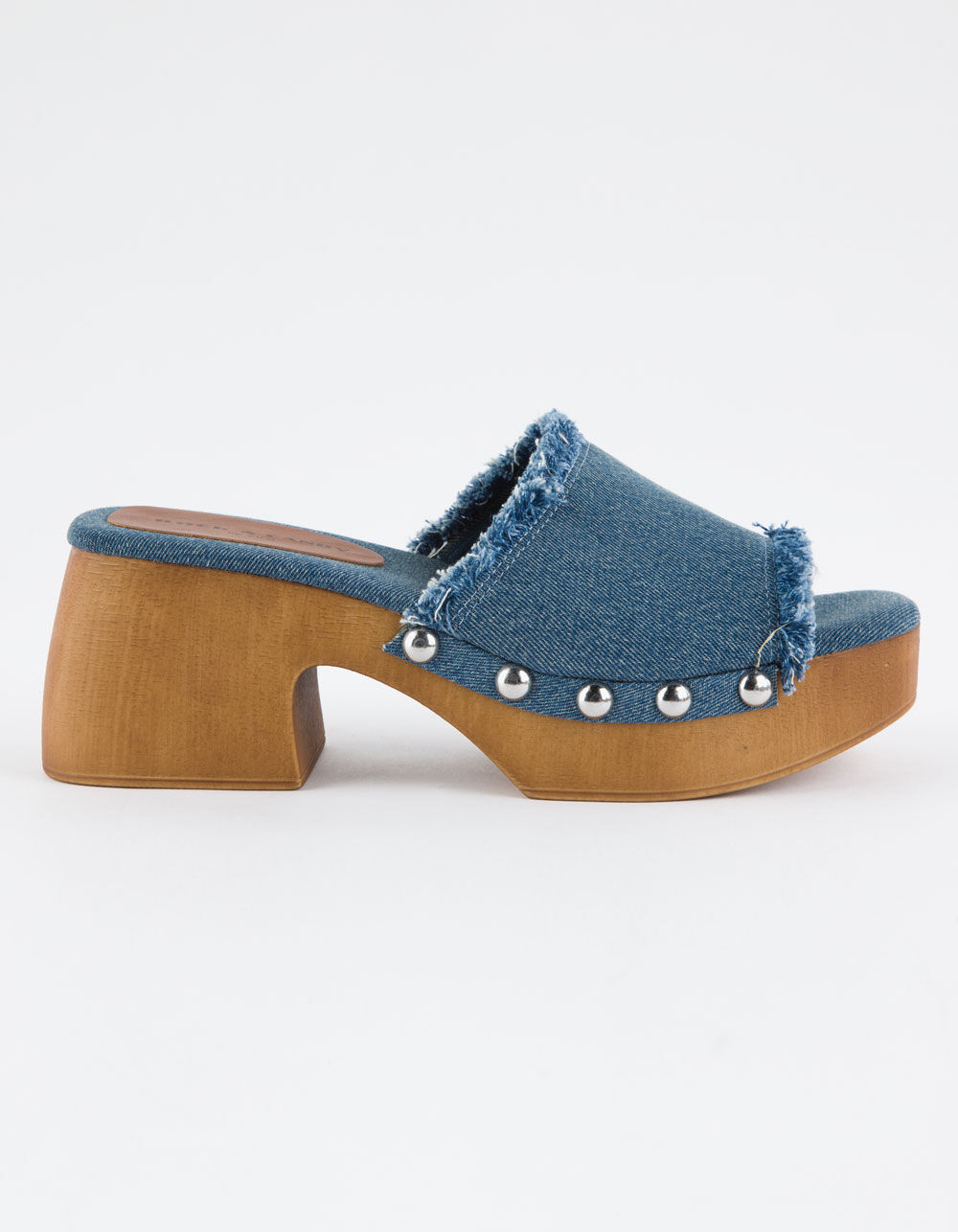 ROCK & CANDY Noelia Womens Platform Slide Sandals - BLUE DENIM