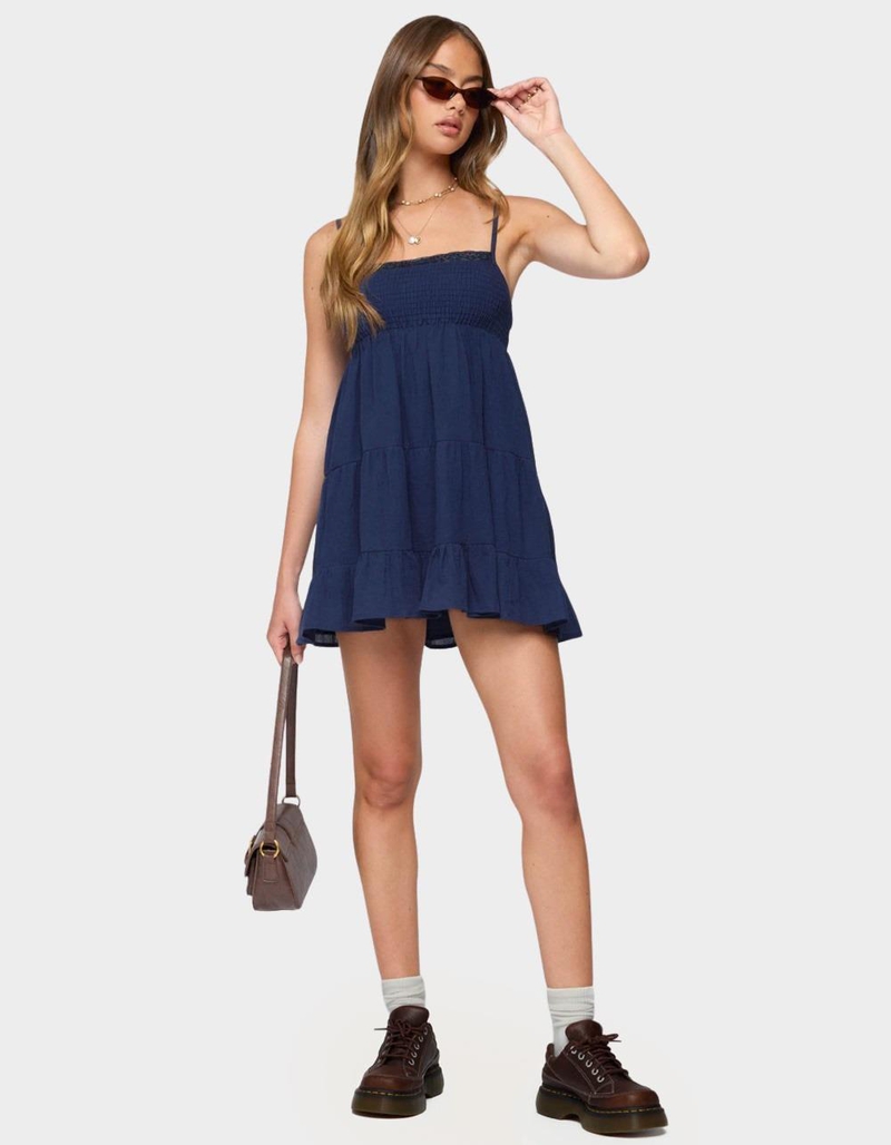 EDIKTED Calley Scrunchy Tiered Mini Dress image number 3