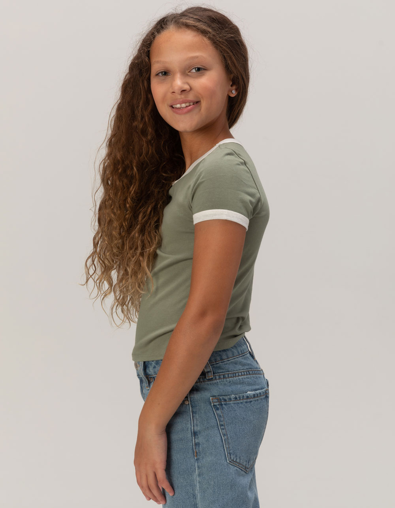 FULL TILT Essentials Girls Ringer Tee image number 2