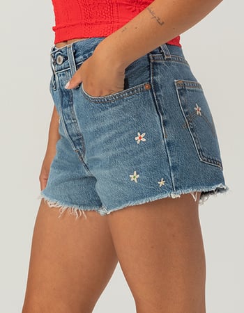 LEVI'S 501 Womens High Rise Denim Shorts - Bee In The Bonnet Alternative Image