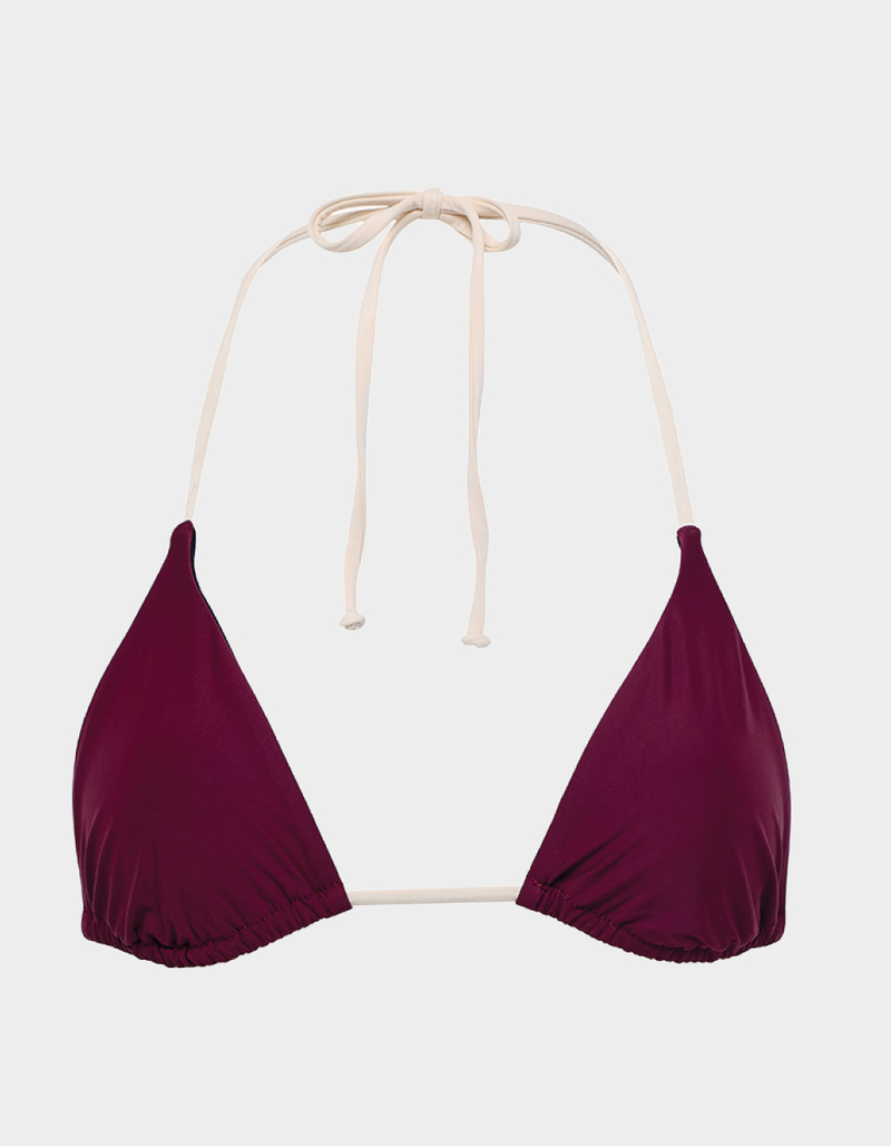 VYB SWIM Blocked Bordeaux Jolie Triangle Bikini Top image number 0