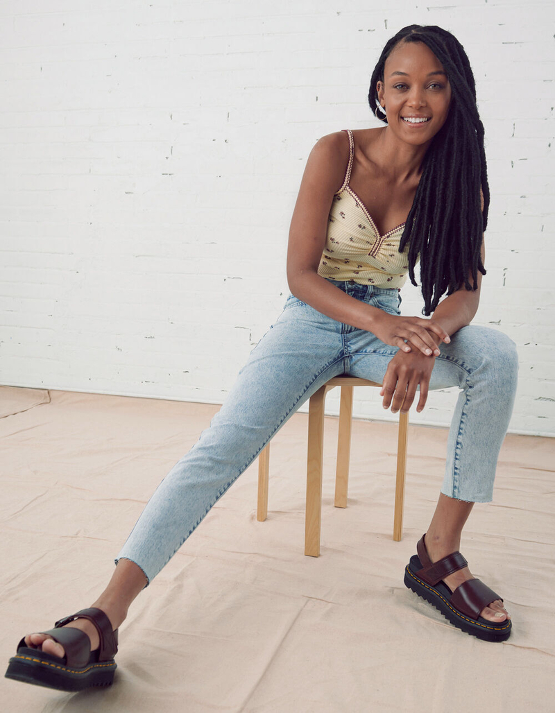 RSQ Vintage Womens Acid Wash Mom Jeans image number 8