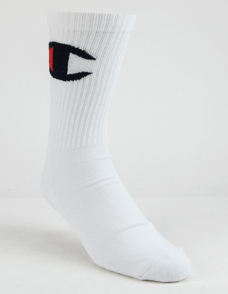 CHAMPION Big C White Mens Crew Socks image number 0